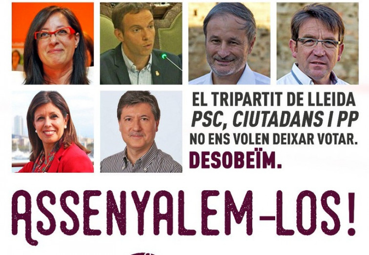 PSC, Cs i PP Lleida denuncien el cartell d'Arran que els 