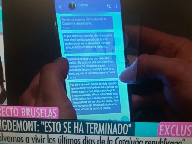 Puigdemont i Comín denuncien Ana Rosa a Bèlgica per difondre missatges privats
