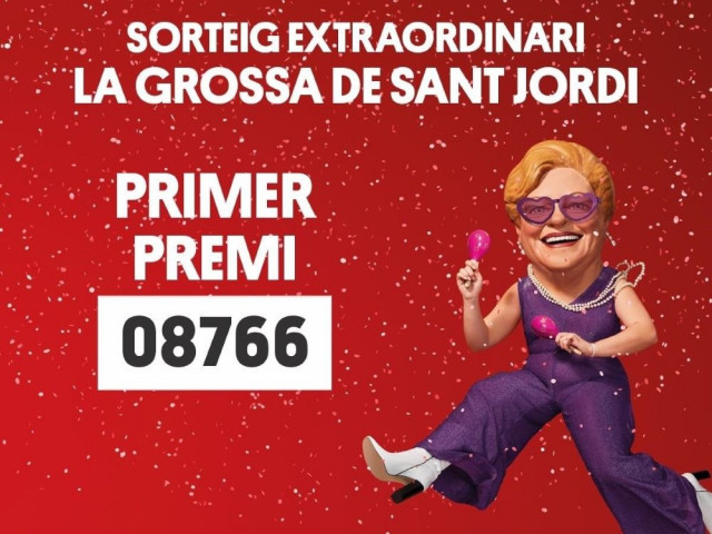 'La Grossa de Sant Jordi' premia el número 08.766 amb 2 milions d'euros