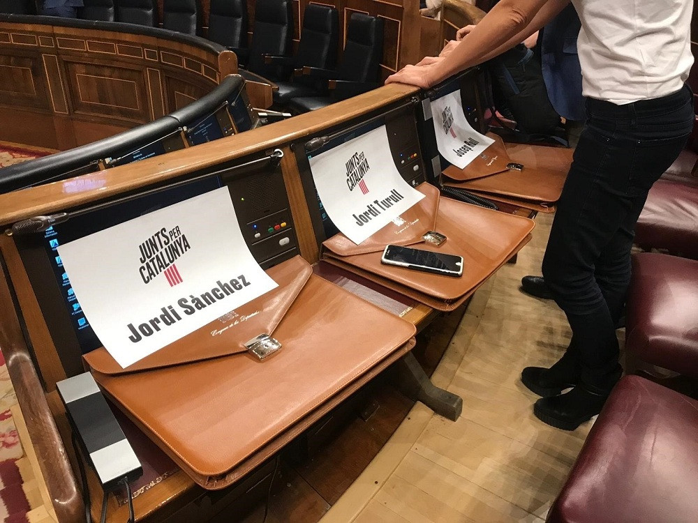 Sitios reservados para los presos de Junts en la sesiu00f3n constitutiva del Congreso