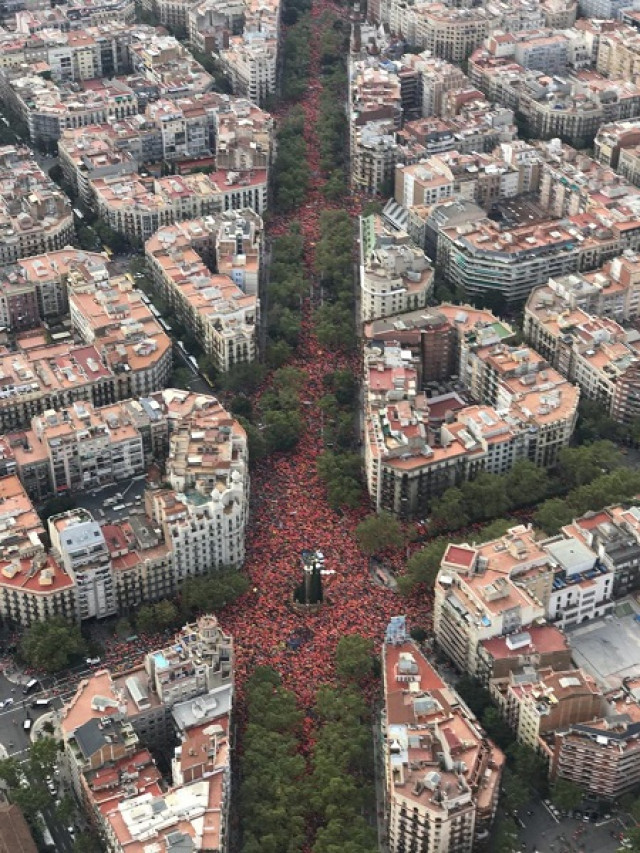 Vista aerea diagonal barcelona diada 2018 1