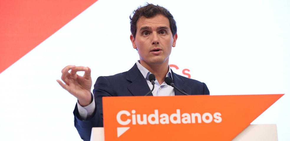 Albert Rivera en la sede de Cs