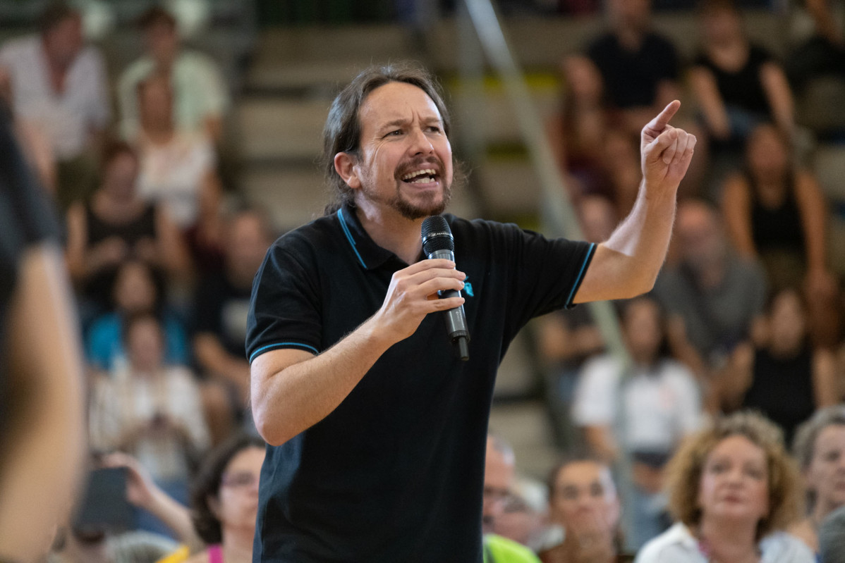 El candidat d'Unides Podem a la Presidència del Govern, Pablo Iglesias, intervé en un acte a Las Palmas de Gran Canària (Canàries/Espanya), a 27 d'octubre de 2019.