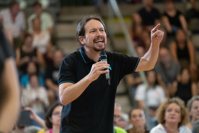 El candidat d'Unides Podem a la Presidència del Govern, Pablo Iglesias, intervé en un acte a Las Palmas de Gran Canària (Canàries/Espanya), a 27 d'octubre de 2019.