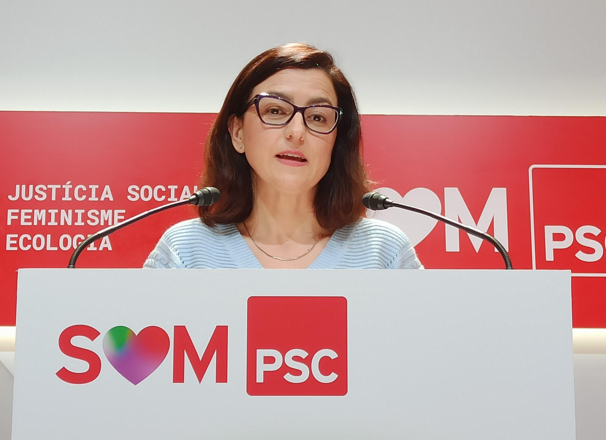 Eva Granados (PSC) en roda de premsa.