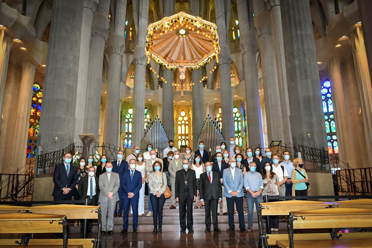 L'interior de la Sagrada Família durant el primer cap de setmana de reobertura