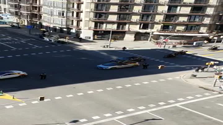 Banderas en el centro de barcelona