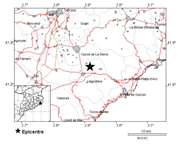 EuropaPress 3519970 mapa seismo registrado cassa selva girona