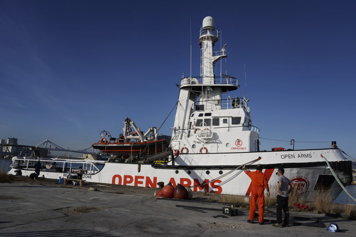 El barco Open Arms en Barcelona