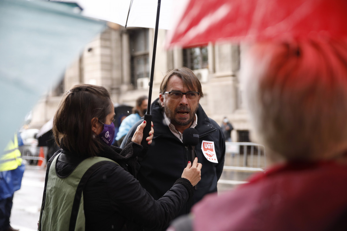 El secretari general d'UGT de Catalunya, Camil Ros, en la concentració de Barcelona per el 1 de Maig, Dia del Treballador