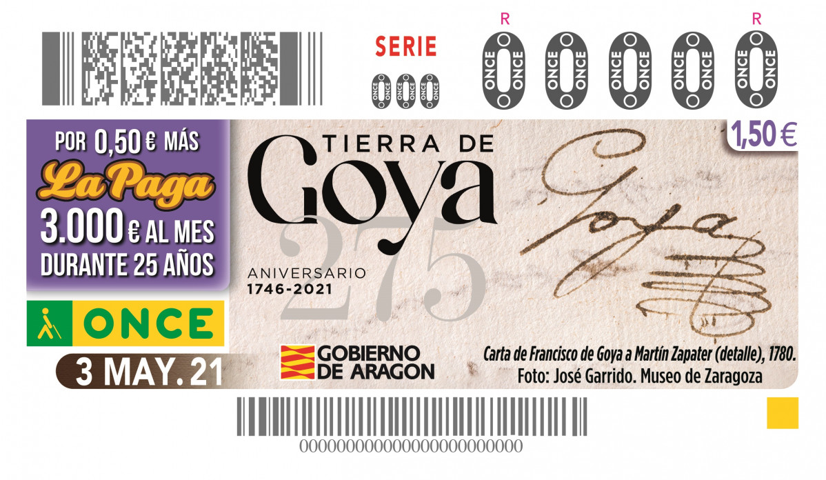 Cupón 3 de mayo 275º Francisco de Goya CEROS A 5