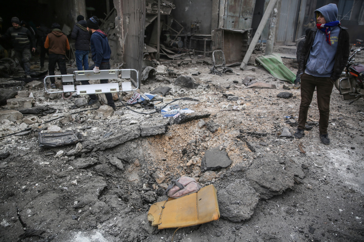 Escenari d'un bombardeig de l'Exèrcit de Síria a la província d'Idlib