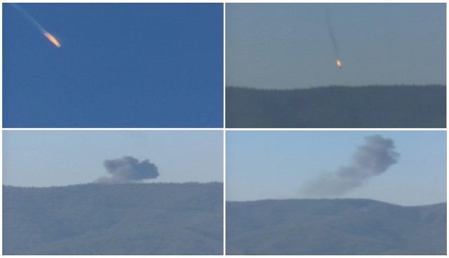 Els rebels asseguren que han matat a trets a l'aire als dos pilots russos del caça enderrocat