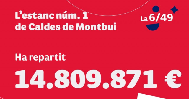 Premiat amb 14,8 milions una butlleta de loteria venuda a Caldes de Montbui