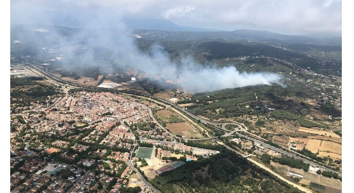 Un incendio en Argentona (Barcelona)
