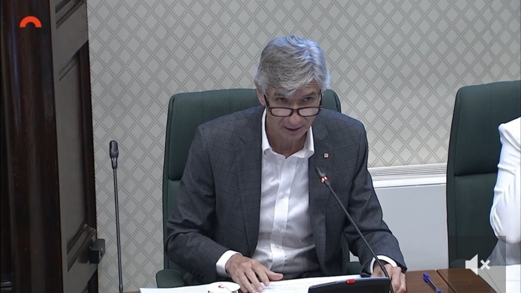 El conseller de Salud de la Generalitat, Josep Maria Argimon, en comisión parlamentaria