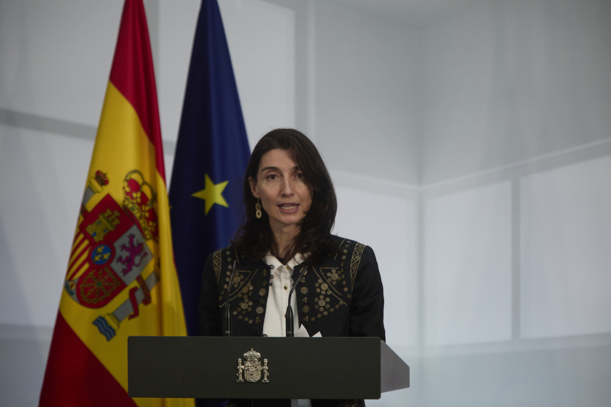 La ministra de Justicia, Pilar Llop, interviene en la presentación de la Carta de Derechos Digitales, en La Moncloa, a 14 de julio de 2021, en Madrid (España). La Carta de Derechos Digitales, es uno