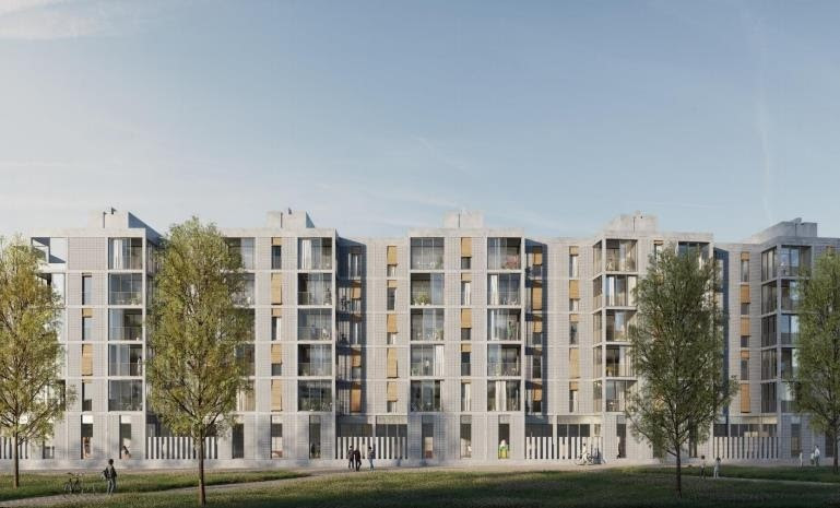 Proyecto del Institut Municipal de l'Habitatge i Rehabilitació (IMHAB) de Barcelona de construcción de un edificio de 67 viviendas públicas en el número 88 de la calle Palamós de Trinitat Nova, e