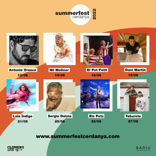 Dani Martín, Antonio Orozco i Lola Índigo actuaran al Summerfest Cerdanya 2022