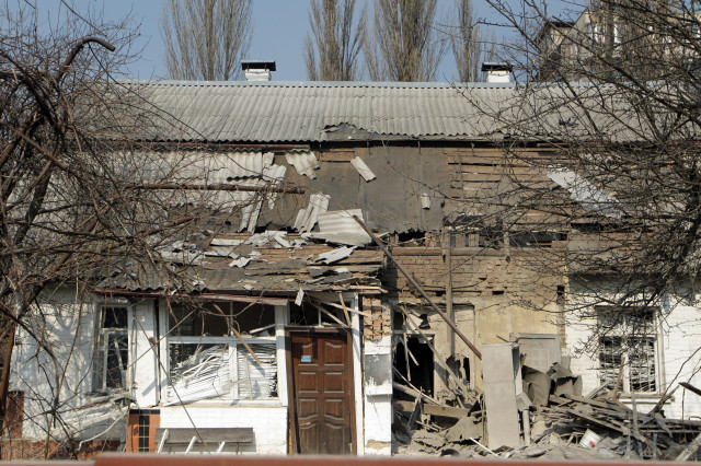 EuropaPress 4339451 march 23 2022 kyiv ukraine kyiv ukraine march 23 2022 half destroyed house