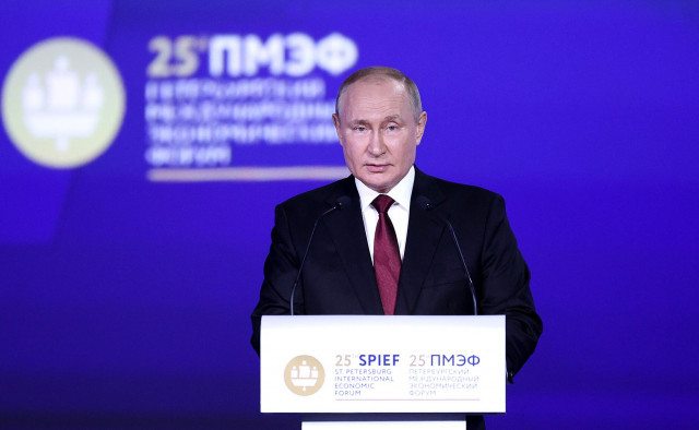EuropaPress 4525732 handout 17 june 2022 russia saint petersburg russian president vladimir