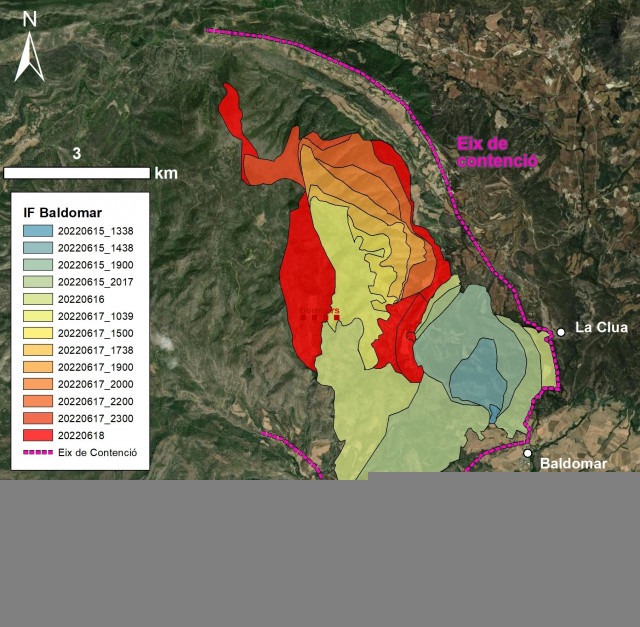 Cinquè dia de treball a l'incendi d'Artesa de Segre