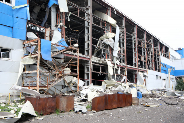 EuropaPress 4607881 august 2022 merefa kharkiv region ukraine an industrial enterprise shows