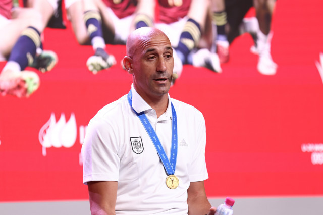 EuropaPress 4652271 luis rubiales attends during the act of reception of the spain under 20