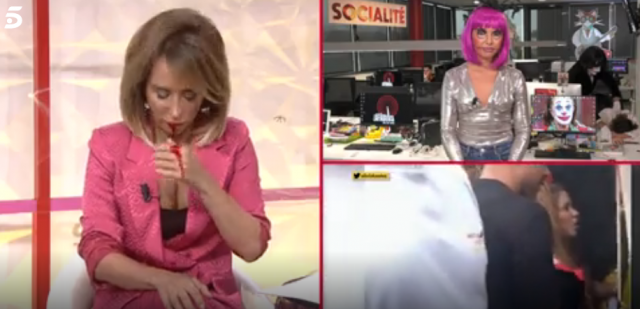 María Patiño es dessagna en directe i gairebé es desmaia