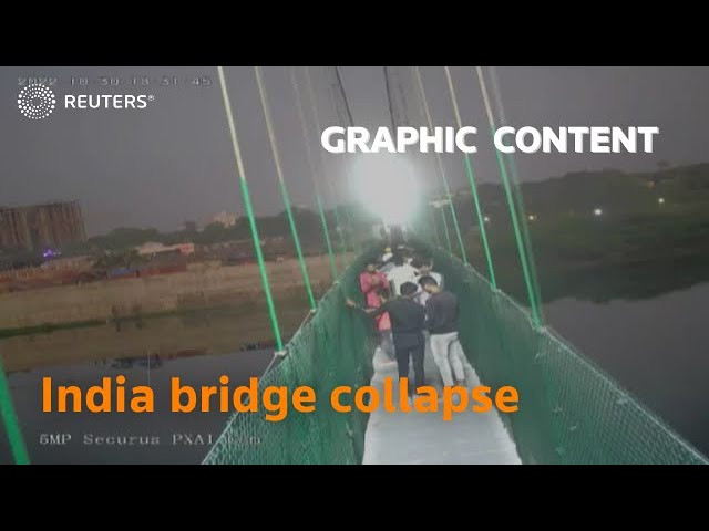WARNING: GRAPHIC CONTENT – Video shows moment of India bridge collapse