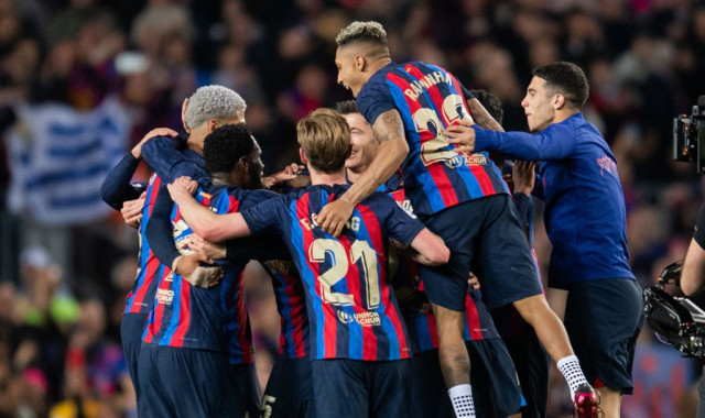 Cop del Barça a la Lliga després de la victòria al Clàssic (2-1)