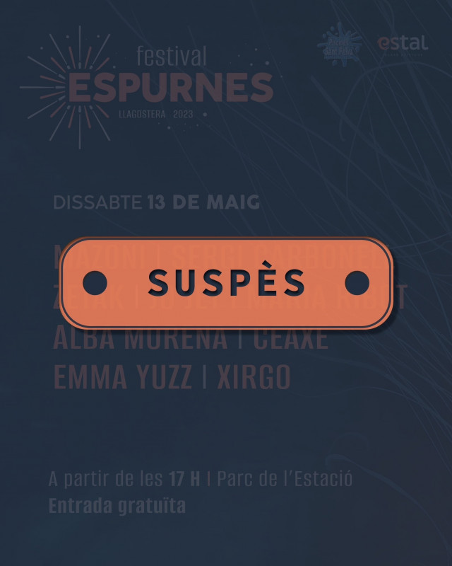 Suspenen el Festival Espurnes de Llagostera per la pluja i la previsió per al dissabte