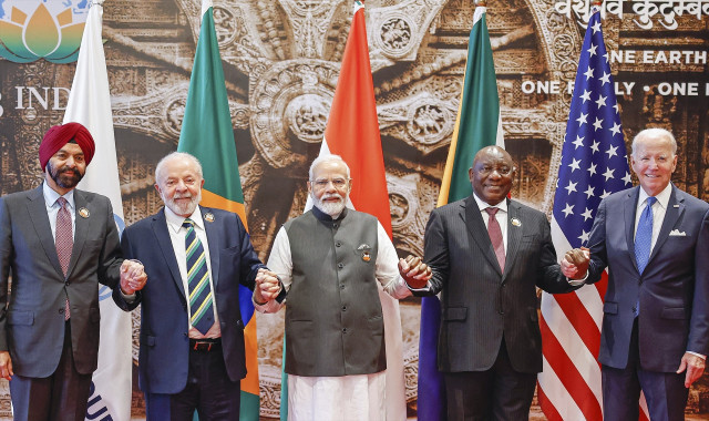 EuropaPress 5428879 september 2023 new delhi india standing from left world bank president ajay