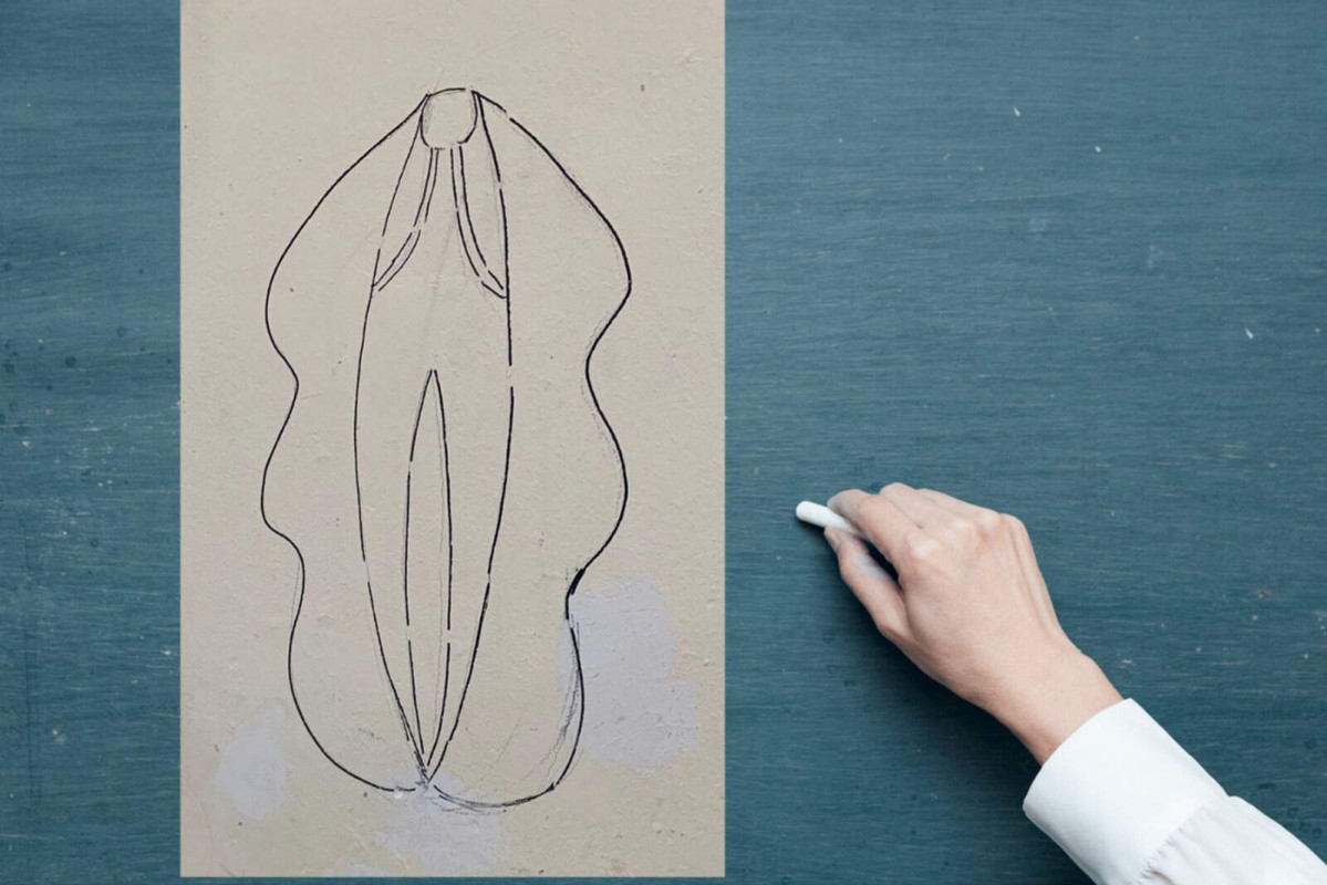 Pizarra con una vulva dibujada 1600 1067