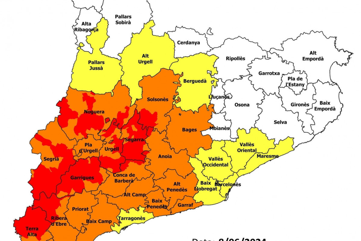 Europapress 6016977 mapa avisos peligro incendio catalunya junio 2024 1600 1067