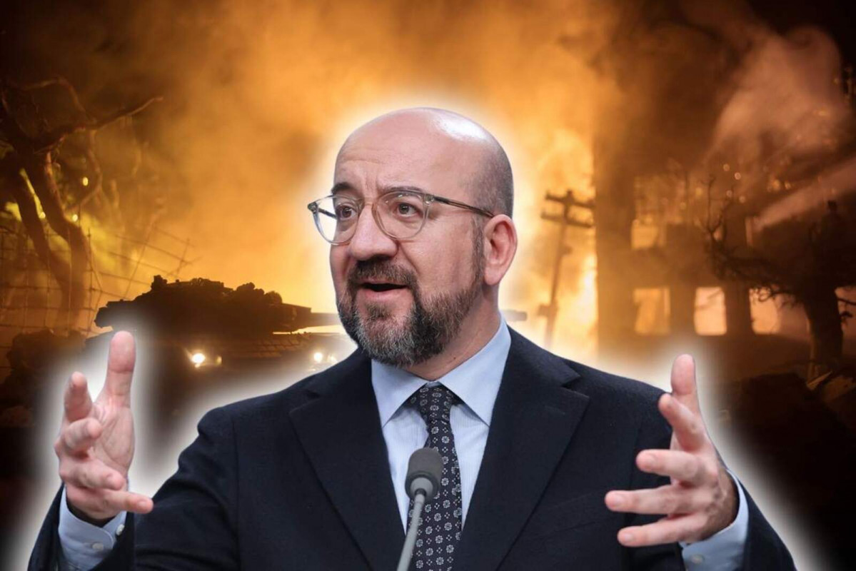 El presidente del consejo europeo charles michel sobre un fondo de guerra 1600 1067