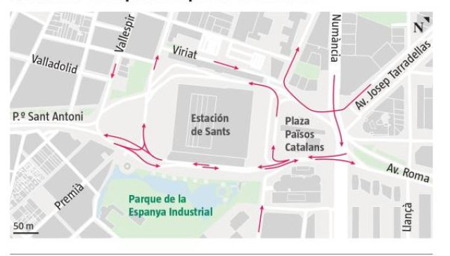 Les obres d'ampliació de l'estació de Sants obliguen a reestructurar el trànsit