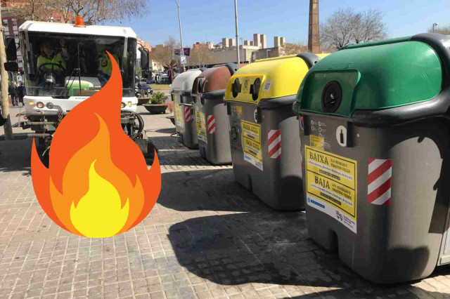 Un piròman que crema mobiliari urbà està solt a Badalona