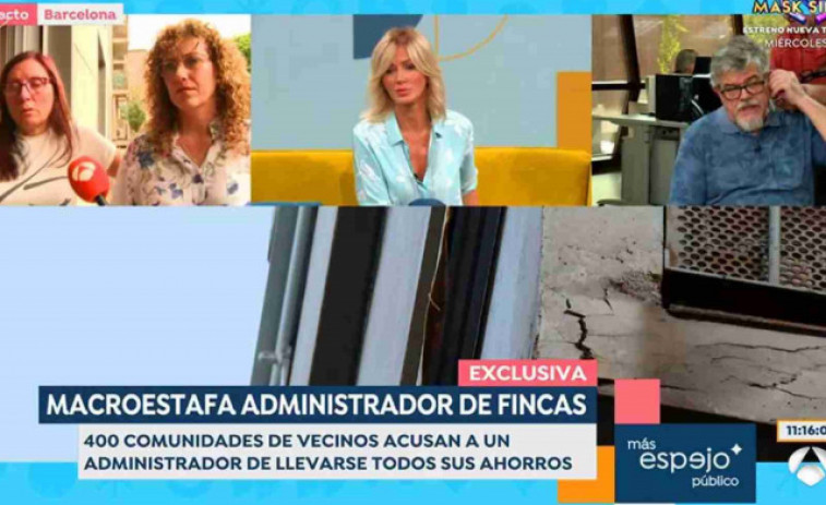 Cristóbal Barea fuig del plató d'Espejo Público després de ser acorralat per veïnes que l'acusen d'estafa