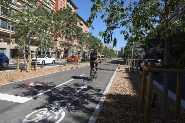 EuropaPress 5952094 nuevo carril bici avenida meridiana barcelona