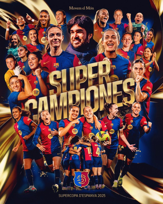El FC Barcelona escombra al Real Madrid i s'emporta la Supercopa Femenina