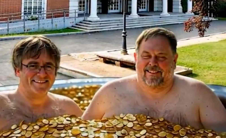 El PP crea una imatge de Junqueras i Puigdemont en un jacuzzi per criticar la condonació del deute