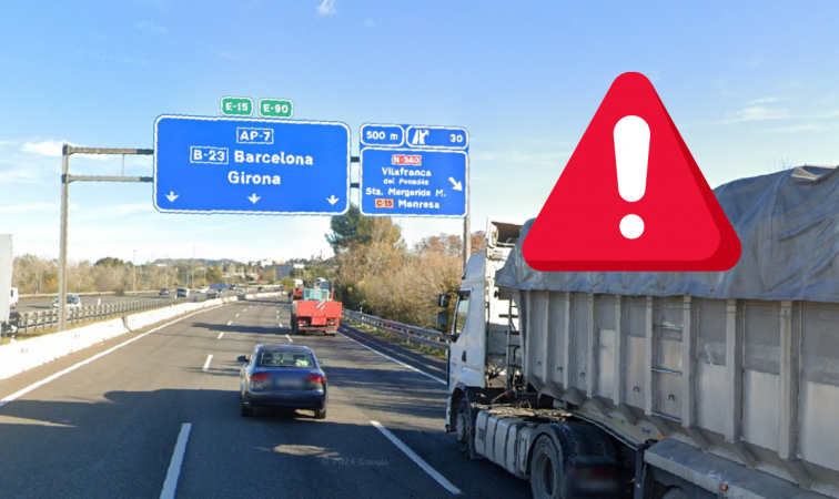 VÍDEO | Caos a l'AP-7: tallada a Vilafranca del Penedès després d'un accident