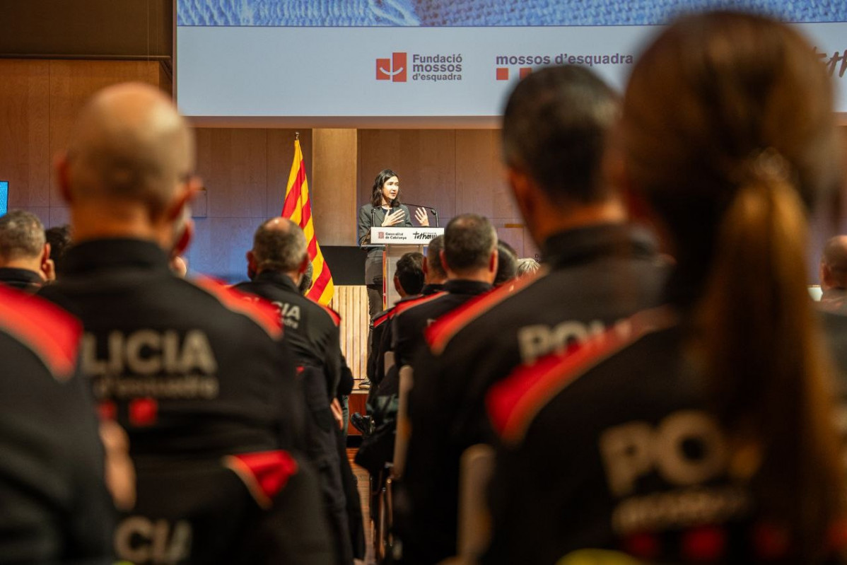 La consellera de Interior, Núria Parlon, en la presentación de la campaña 'Part de la nostre pell'