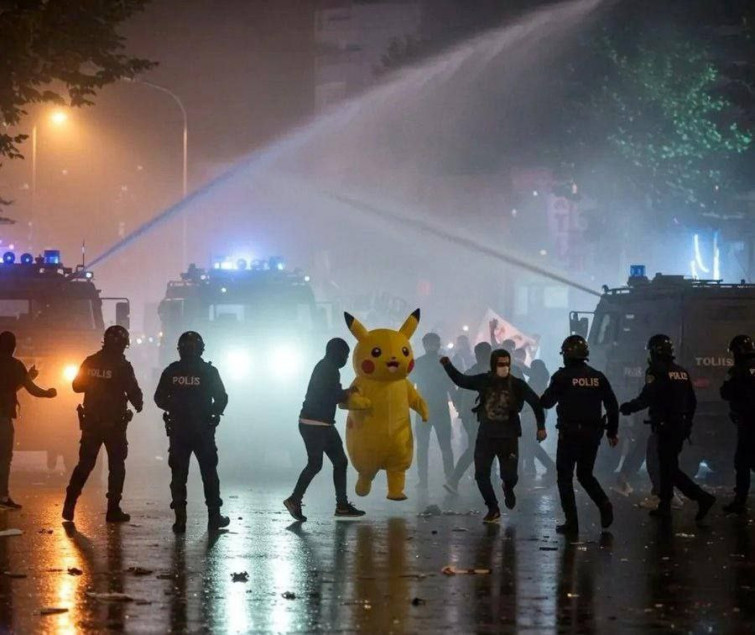 VÍDEO | Graven a un Pikachu fugint de la policia a les protestes contra Erdogán a Turquía