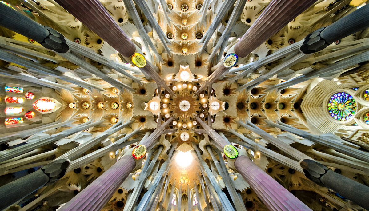 Sagrada Familia nave roof detail