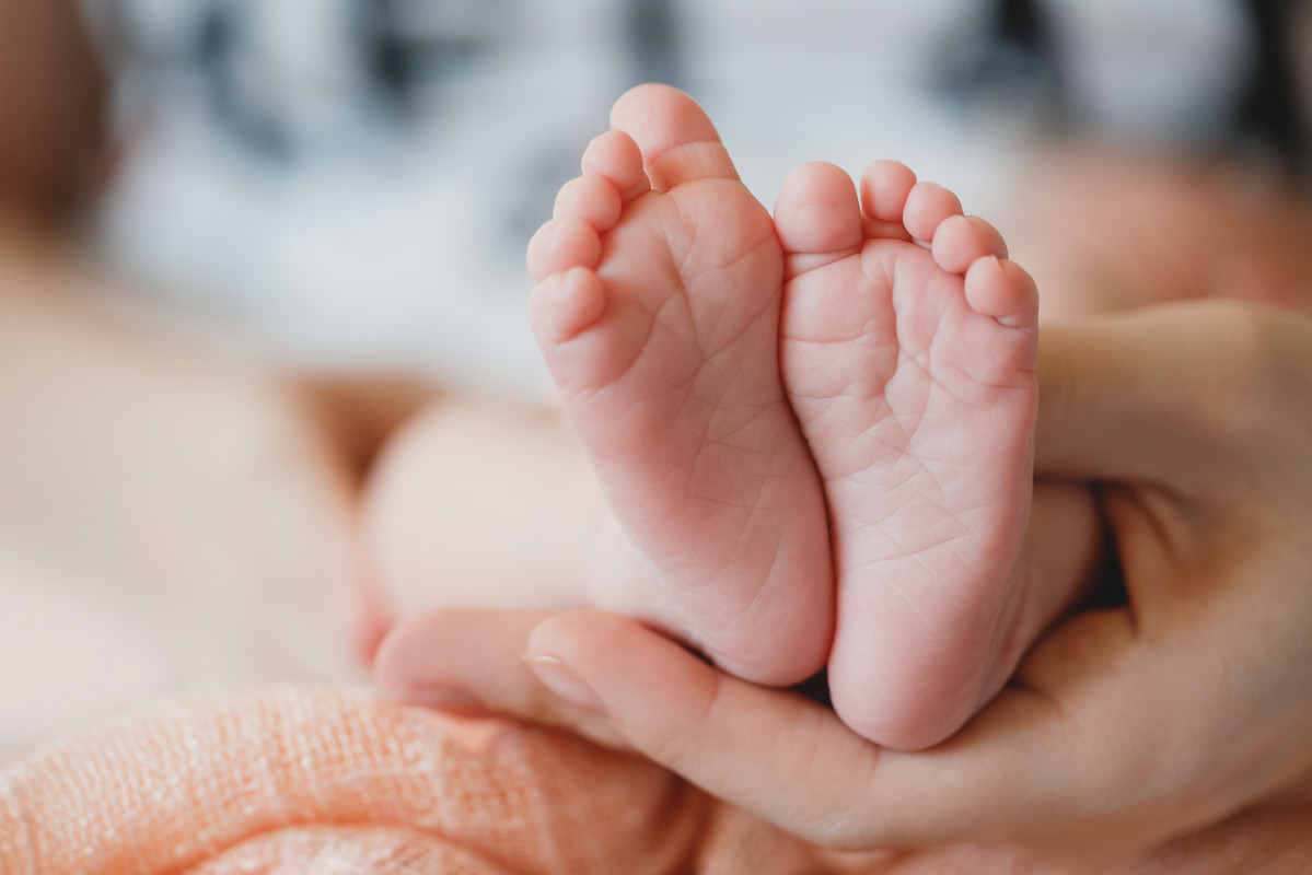 Cute newborn closeup