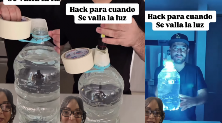 Una garrafa d'aigua i una llanterna, el hack per tenir llum en futures apagades: 