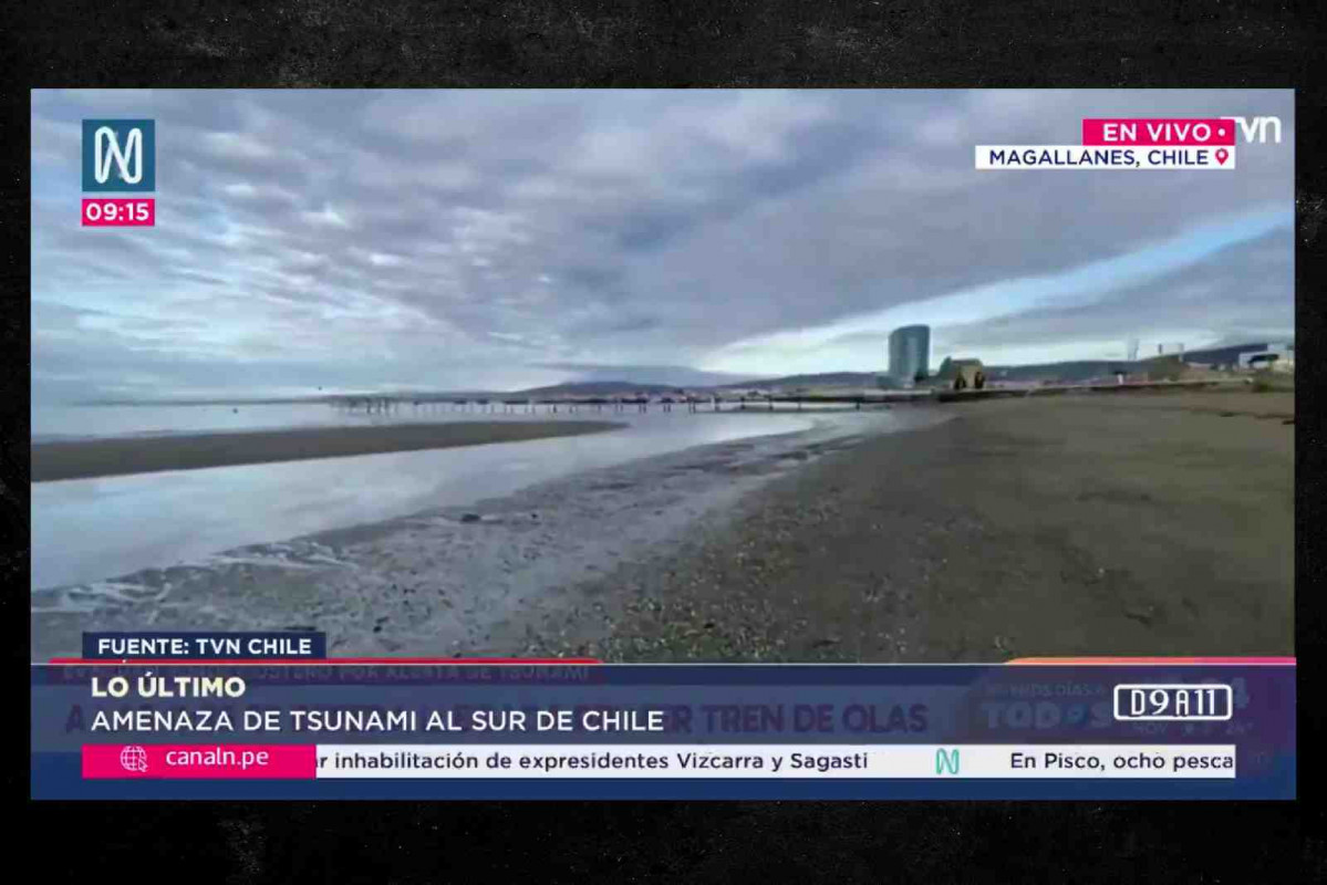 Imágenes del mar retrocediendo en Chile