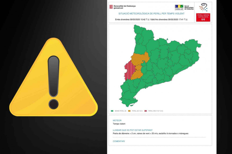 Aviso de la Generalitat sobre tiempo violento